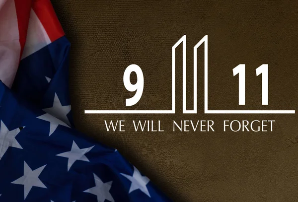Vždy Pamatujte Září Vzpomeň Den Patriotů Dvojčata Představující Číslo Jedenáct — Stock fotografie