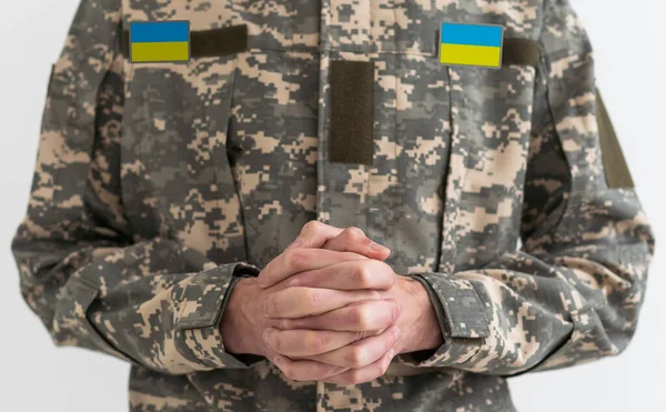 Militar Ucraniano Con Dolor —  Fotos de Stock
