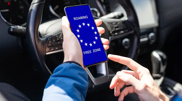 Free Roaming Euro Zone Inglés Teléfono Celular — Foto de Stock