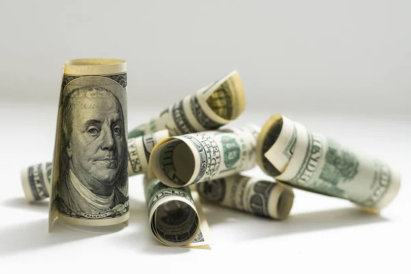 Долларовые Роли Валютная Концепция Деньги — стоковое фото