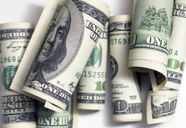 Roll 100 Dollar Bills Background — Stock Photo, Image