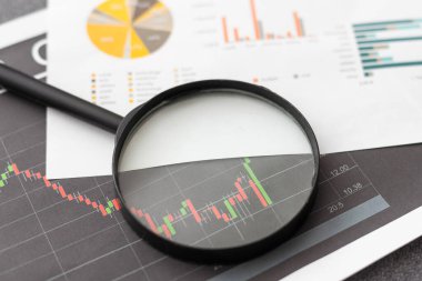 Grafikler ve grafiklerle finansal muhasebe kavramı. Yüksek kalite fotoğraf