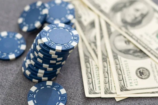 Poker Žetony Zavřít Pozadí Kasino Koncept Riziko Šance Hodně Štěstí — Stock fotografie