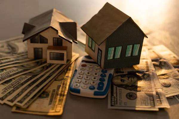 Casa Colocada Calculadora Imagine Calcular Para Comprar Uma Casa Planejamento — Fotografia de Stock