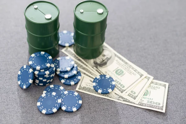 stock image Blue poker chips on stock market chart background. High quality photo