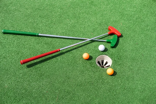 Mini Golf Ball Artificial Grass Summer Season Game — ストック写真