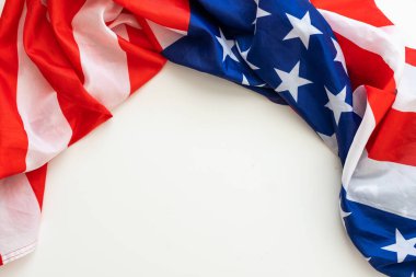 Sade arka planda Amerikan bayrağına yakın çekim. Yüksek kalite fotoğraf