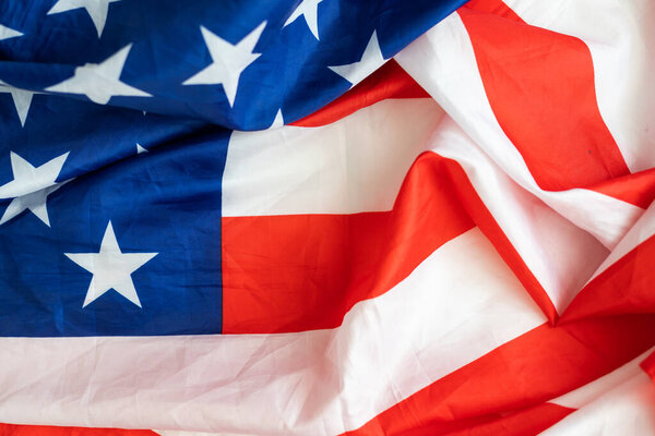 USA flag, close-up. Studio shot. High quality photo