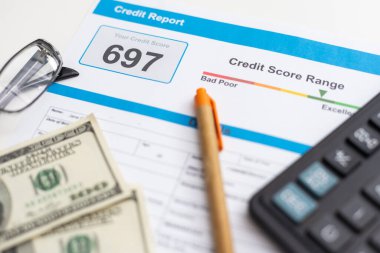 rapor kredi puanı bankacılık ödünç uygulama risk formu belge kredi iş piyasası konsepti - hisse imajı. Yüksek kalite fotoğraf