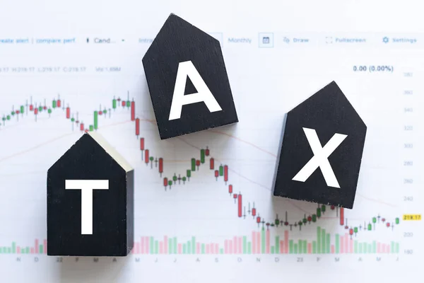 Daňový Text Dřevěných Kostkách Daňové Nebo Kádě Formuláře Dokumenty Pro — Stock fotografie