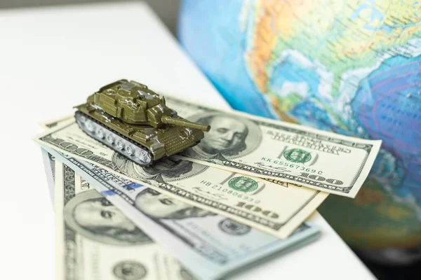Zöld Tank Egy Ukrán Térképen Kiváló Minőségű Fénykép — Stock Fotó