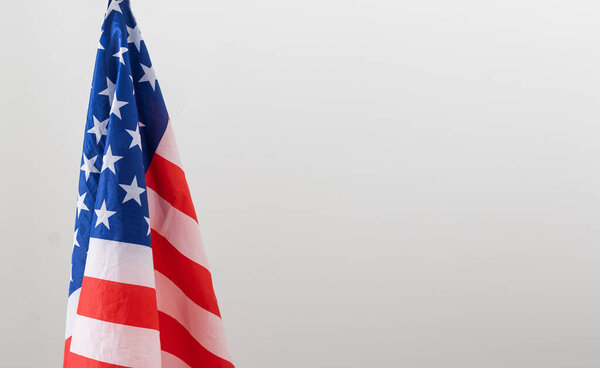 Close-up of rippled American flag. High quality photo