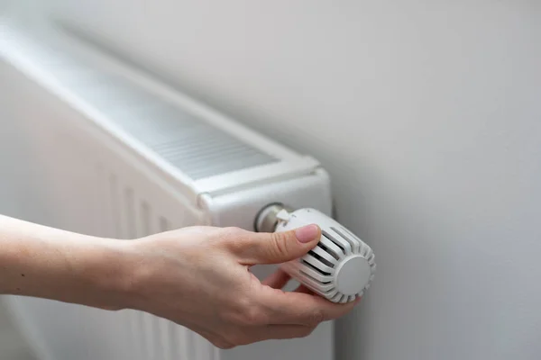 Γυναίκες Ρυθμίζουν Θερμοκρασία Του Ψυγείου Υψηλής Ποιότητας Φωτογραφία — Φωτογραφία Αρχείου