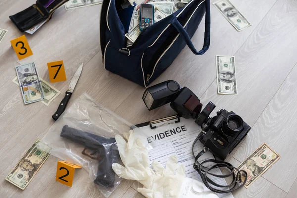 stock image Stacks of money in plastic bag. High quality photo