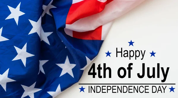 Feliz Dia Independência Bandeiras Americanas Contra Fundo Julho Foto Alta — Fotografia de Stock