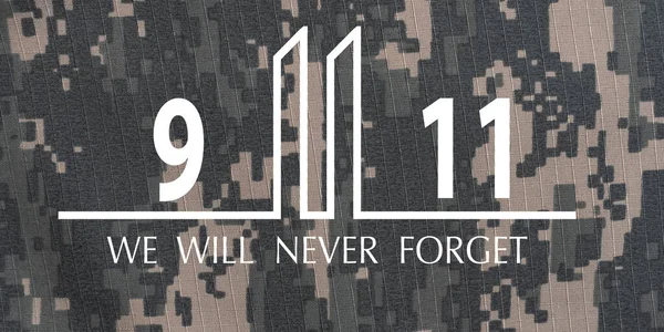 9月11日 9月11日 覚えてるよパトリオット 11番のツインタワー 我々は決して忘れませんテロ攻撃 — ストック写真