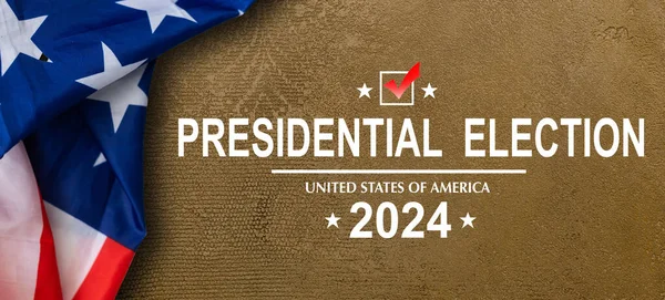Bandiera Americana Cerchio Rosso Novembre Giorno Delle Elezioni Presidenziali 2024 — Foto Stock