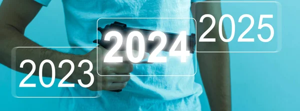 Новий Рік Номер 2023 2024 2025 Кроці — стокове фото