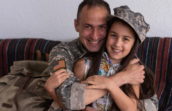 Soldado Americano Voltando Para Casa Para Sua Família — Fotografia de Stock
