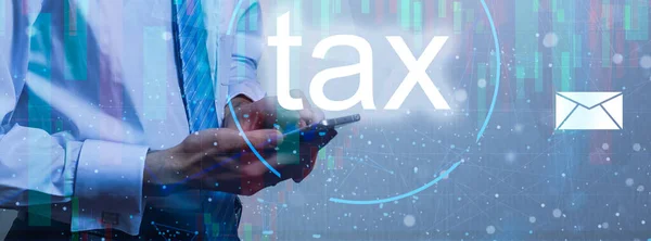 Tempo Tax Declaração Imposto Cálculo Conceitos Impostos Estaduais Imposto Retorno — Fotografia de Stock