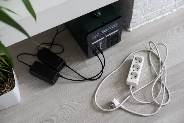 Portable Power Station Charging Gadgets Modern Information Technology Control Panel — 스톡 사진