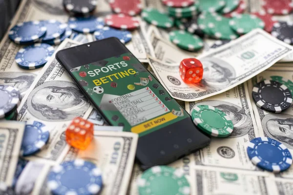 Smartphone Sports Betting Casino Flag Usa High Quality Photo — Stock Photo, Image