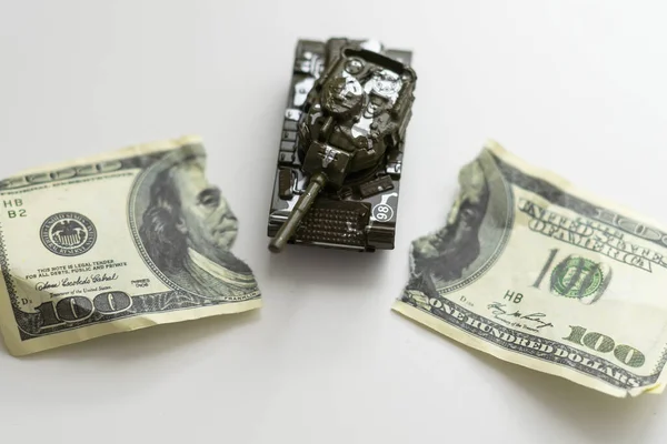 Dollars bill torn apart. High quality photo