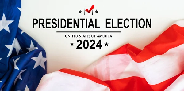 Volby Spojených Států Krásná Pozvánka Volební Den Pozadí Vlajky Usa — Stock fotografie