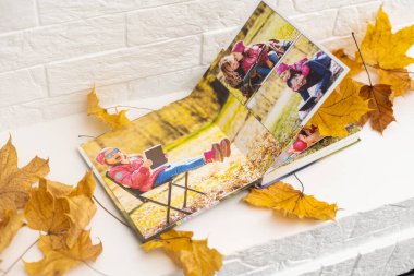 kuru sonbahar yaprakları ve fotoğraf.