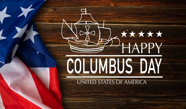 Glad Columbus Dag Banner Design Mall Illustration För Gratulationskort Papper — Stockfoto