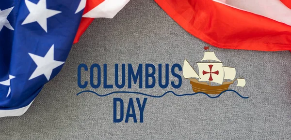 Día Colón Los Estados Unidos Celebra Tarjeta Feliz Día Colón — Foto de Stock