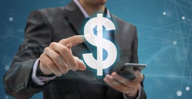 Sosyal ağın sanal simgesine dokunmak. Yüksek kalite fotoğraf