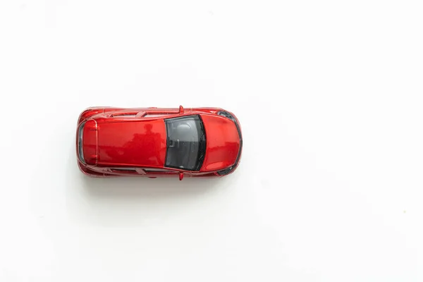 Draufsicht Auf Rotes Autospielzeug Hochwertiges Foto — Stockfoto