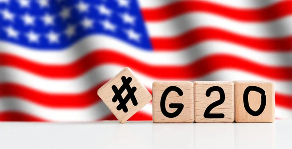 五颜六色的鸡尾酒尾国旗 G20高质量照片 — 图库照片