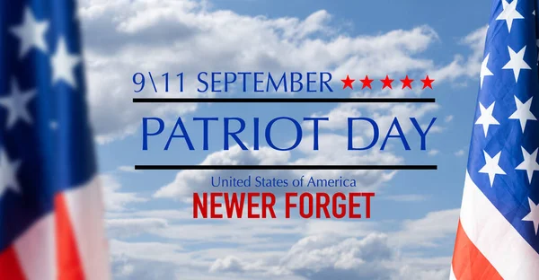 Patriot Ημέρα Σεπτεμβρίου Ηπα Πανό Σημαία Των Ηνωμένων Πολιτειών Της — Φωτογραφία Αρχείου