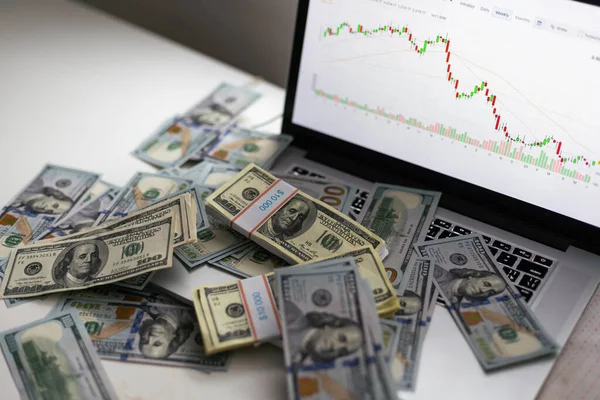 Dollar Bills Background Dynamics Exchange Rates Trading Financial Risk Concept — Stock Photo, Image