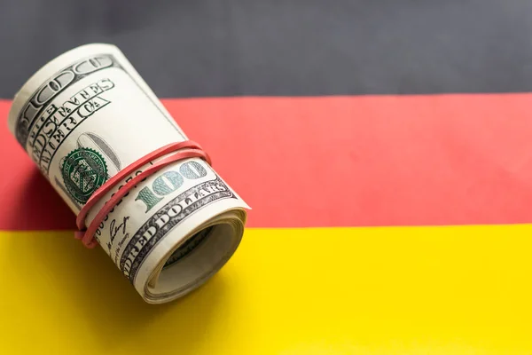 Dolary Vlajku Německa Deustch Finance Dotace Sociální Podpora Koncepce Hdp — Stock fotografie