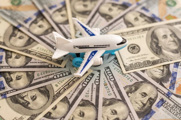 Wit Vliegtuig Dollargeld Close Hoge Kwaliteit Foto — Stockfoto