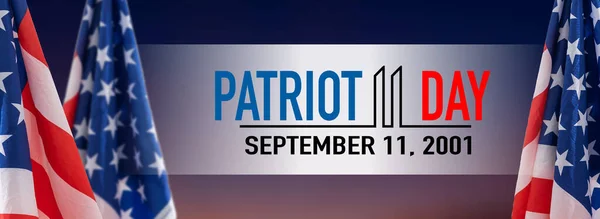 Patriot Day 11 September Animated USA flag with text Patriot Day. High quality photo
