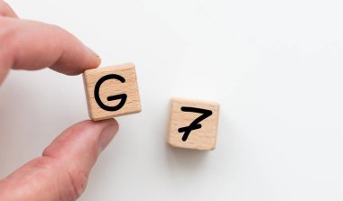 Büyük 7 ya da Büyük 7 'nin bayrakları. G7 veya G8 zirvesi ekonomik politik konsepti için uygundur. Yüksek kalite fotoğraf