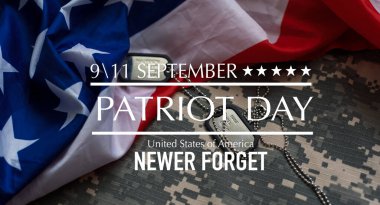 Vatanseverlik Günü 11 Eylül - ABD bayrağı veya Amerikan bayrağı, 911 anıtı ve asla unutma harf geçmişi