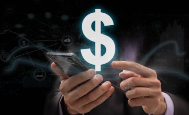 Para Birimi Bankacılık Finans Teknolojisi Konsepti. Yüksek kalite fotoğraf