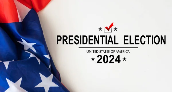 Drapeau Américain Cercle Rouge Novembre Jour Élection Présidentielle 2024 Photo — Photo