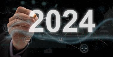  Yeni yıl 2024 iş planı, stratejiler, hedef, gelişme ve başarı. - Evet. Yüksek kalite fotoğraf