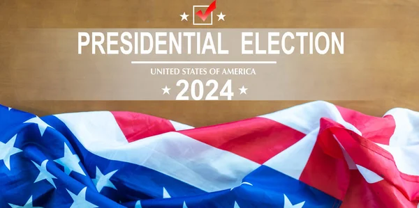 Bandera Estadounidense Círculo Rojo Noviembre Día Las Elecciones Presidenciales 2024 —  Fotos de Stock