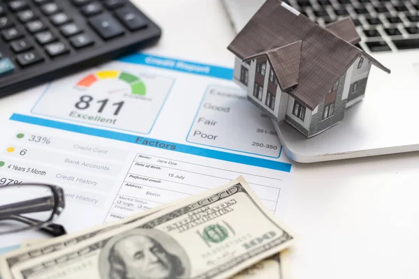 Rapor Kredi Puanı Bankacılık Ödünç Uygulama Risk Formu Belge Kredi — Stok fotoğraf