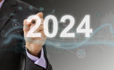 2024 Yeni Yıl Festivali için yaratıcı tasarım konsepti. Yüksek kalite fotoğraf