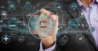 İnternet, iş, teknoloji ve ağ konsepti. Yapay zeka ve yapay zeka kavramı. Yüksek kalite fotoğraf