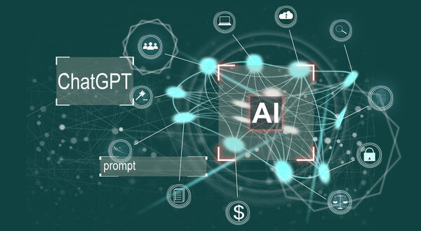 "AI Learning and Artificial Intelligence Concept". Бизнес, современные технологии, Интернет и сетевая концепция. 3D иллюстрация