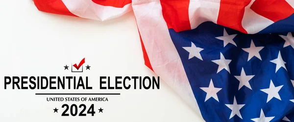 Bandera Estadounidense Círculo Rojo Noviembre Día Las Elecciones Presidenciales 2024 —  Fotos de Stock